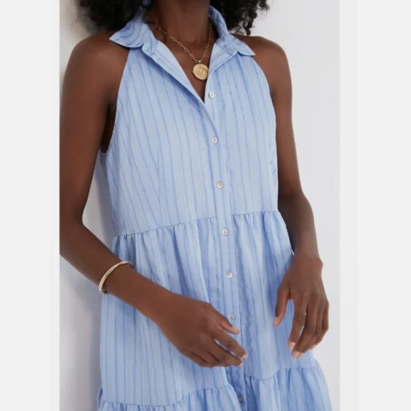 NWT Tuckernuck Blue Seersucker Sailor Dress Pomander Palace Size XL - Picture 4 of 11